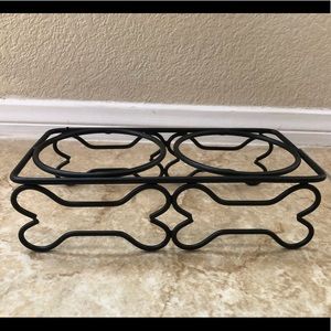 Black Metal Two Dig Bowl Holder ONLY